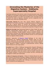 Unraveling the Mysteries of the Digestive System ‐ Siddhanta Superspeciality Hospital - Télécharger - 4shared  - Siddhanta Superspeciality  Hospital