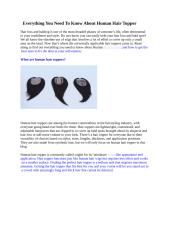 Everything You Need To Know About Human Hair Topper.ppt